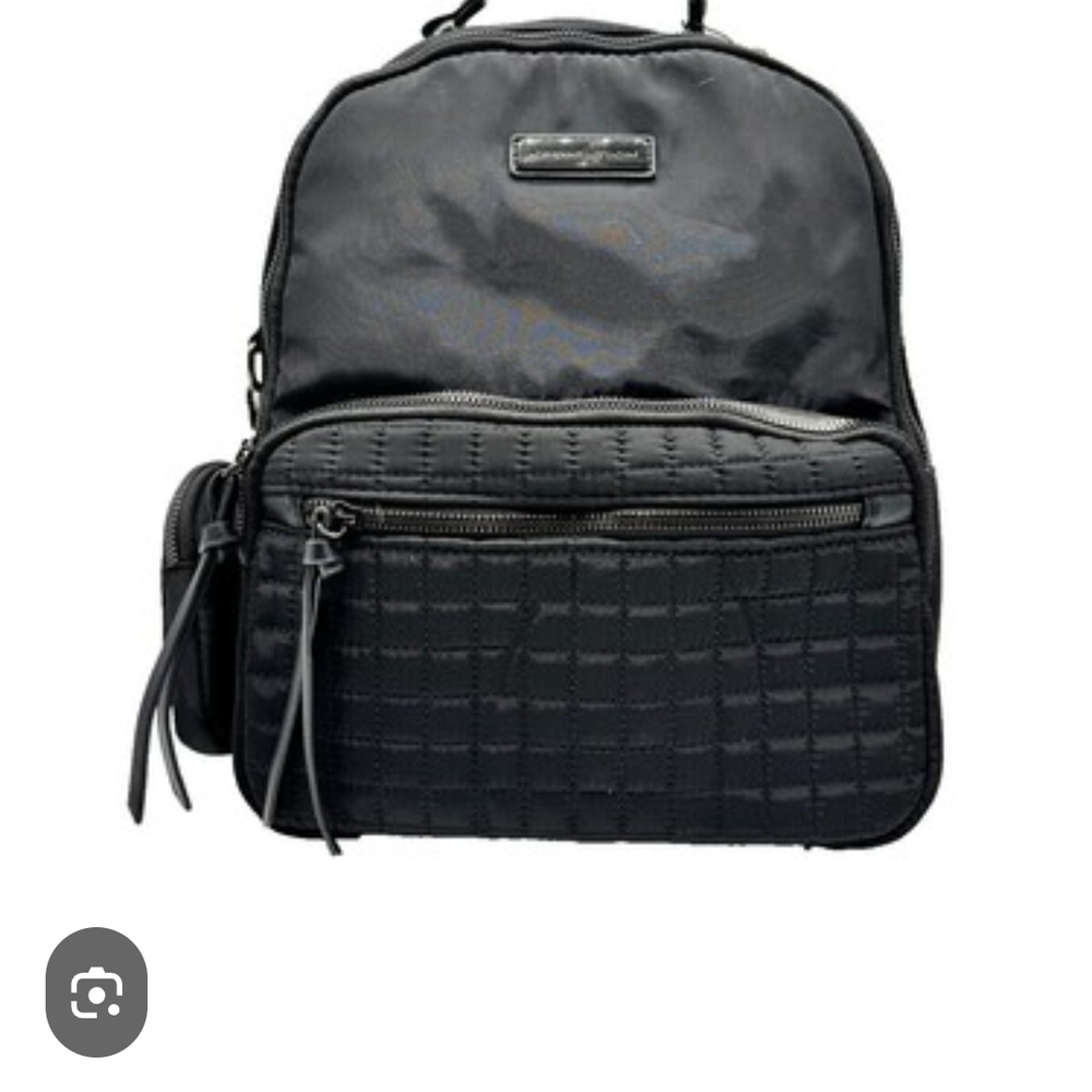 NWOT Adrienne Vittadini Black Quilted Nylon Backpack